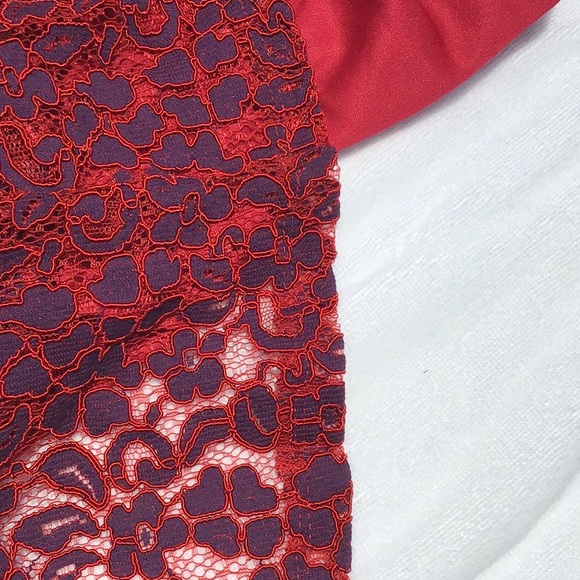 Mystic red & purple lace dress w/ peek-a-boo net - Picture 9 of 16